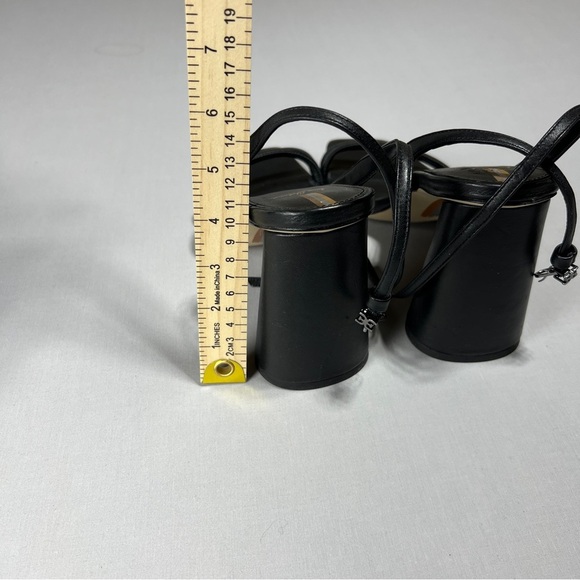 Sam Edelman Kia Leather Sculptural Heel Ankle Strap Sandals Women’s Black Sz 12 - Picture 7 of 10